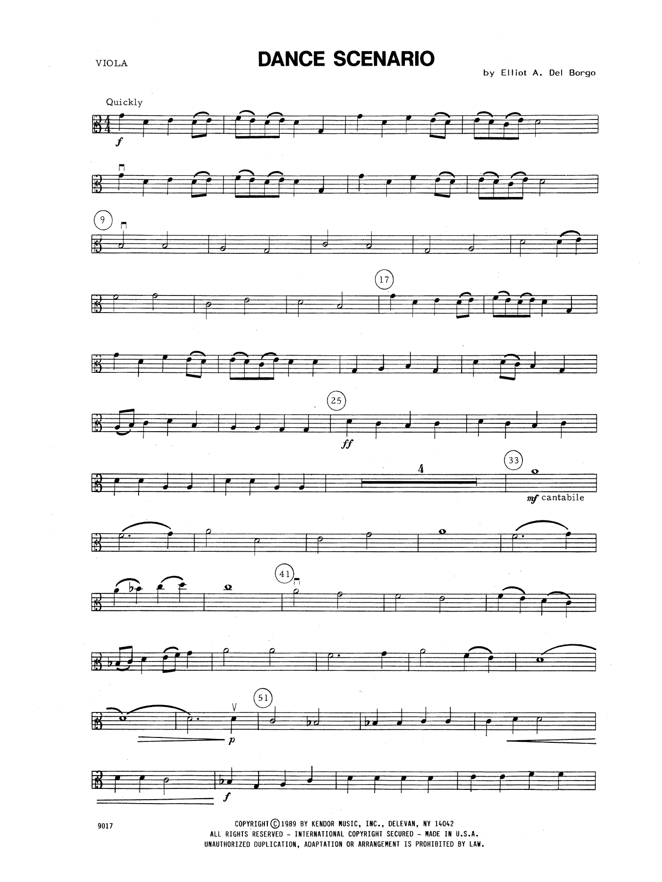 Preview Elliot A. Del Borgo Dance Scenario - Viola Concert sheet music, notes and chords for Orchestra, SKU: 336740 Dance Scenario - Viola sheet music