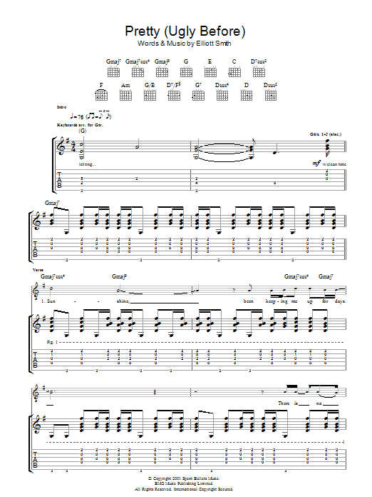 Elliott Smith Pretty (Ugly Before) Sheet Music Notes & Chords for Guitar Tab - Download or Print PDF