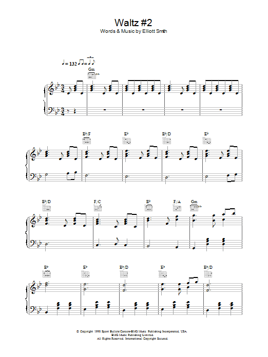 Elliott Smith Waltz #2 (XO) Sheet Music Notes & Chords for Melody Line, Lyrics & Chords - Download or Print PDF