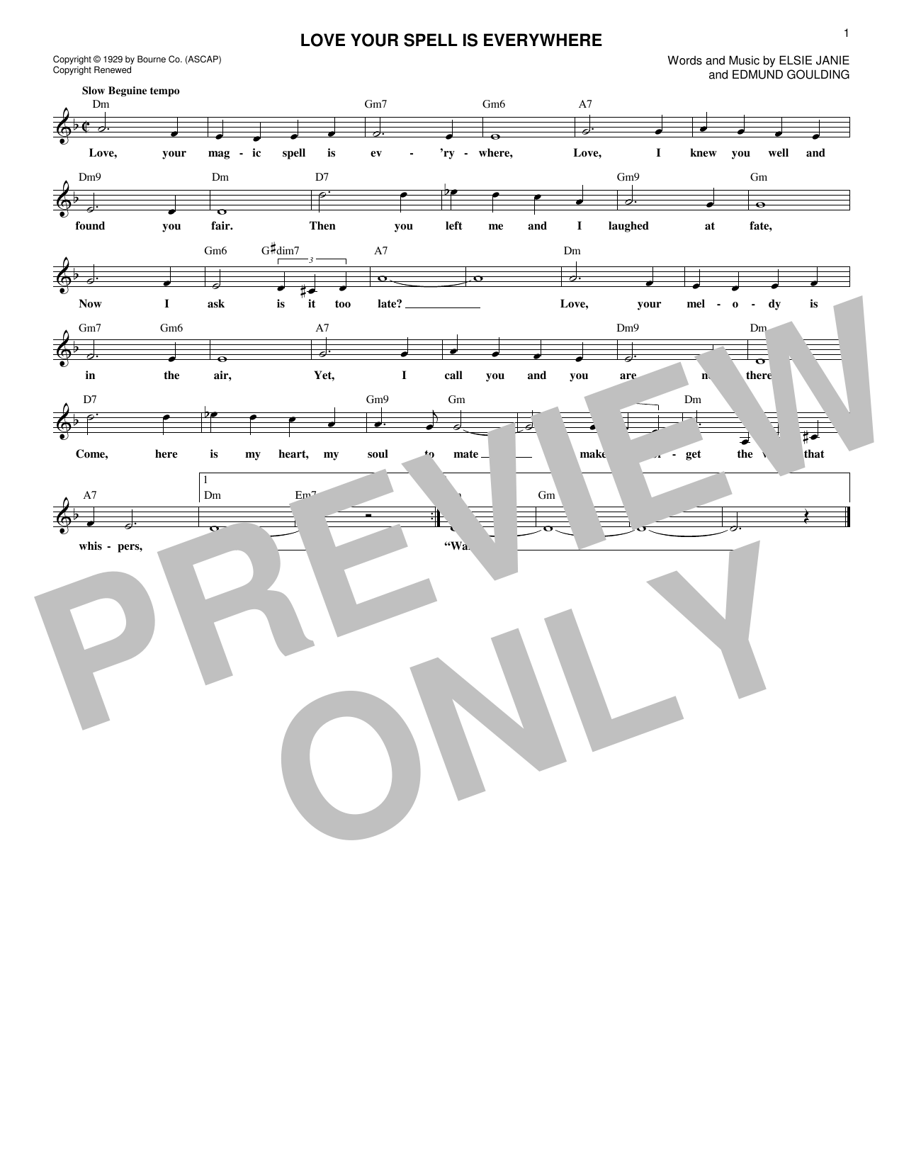 Love Your Spell Is Everywhere sheet music
