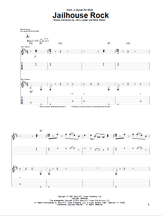 Eltjo Haselhoff Jailhouse Rock Sheet Music Notes & Chords for Guitar Tab - Download or Print PDF