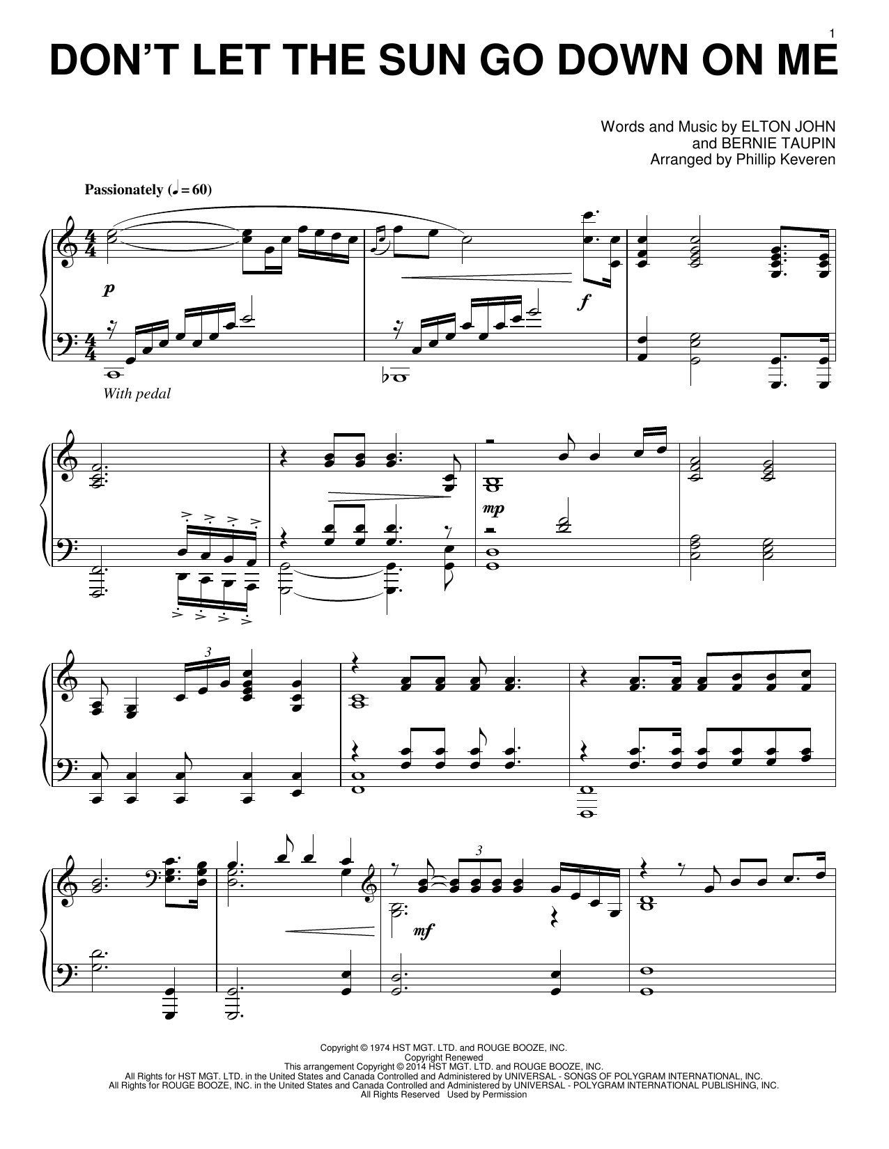 Elton John & George Michael Don't Let The Sun Go Down On Me [Classical version] (arr. Phillip Keveren) Sheet Music Notes & Chords for Piano - Download or Print PDF