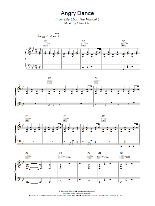 Elton John Angry Dance Sheet Music Notes & Chords for Easy Piano - Download or Print PDF