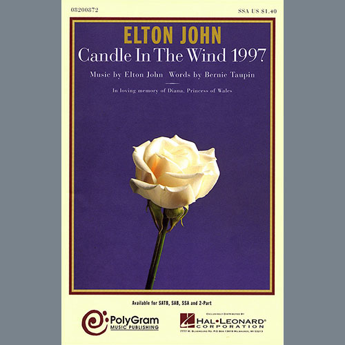 Elton John, Candle In The Wind (arr. Ed Lojeski), SAB Choir