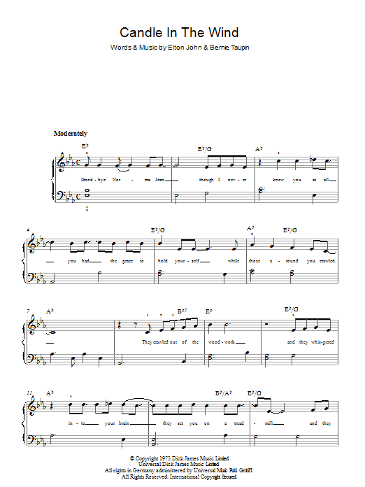 Elton John Candle In The Wind Sheet Music Notes & Chords for Ukulele - Download or Print PDF