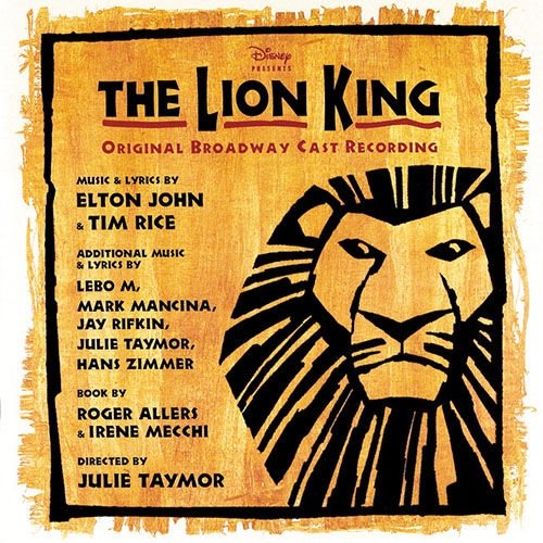 Elton John, Chow Down (from The Lion King: Broadway Musical), Piano, Vocal & Guitar (Right-Hand Melody)