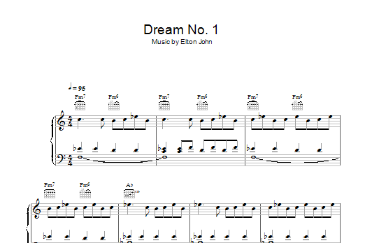 Elton John Dream #1 (Instrumental) Sheet Music Notes & Chords for Piano - Download or Print PDF