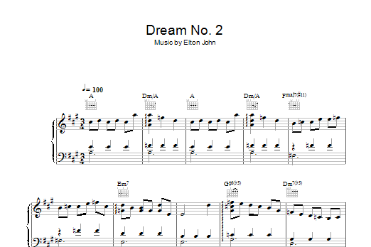 Elton John Dream #2 (Instrumental) Sheet Music Notes & Chords for Piano - Download or Print PDF