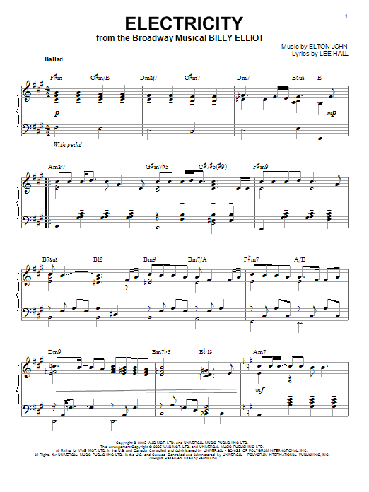 Elton John Electricity [Jazz version] (arr. Brent Edstrom) Sheet Music Notes & Chords for Piano - Download or Print PDF