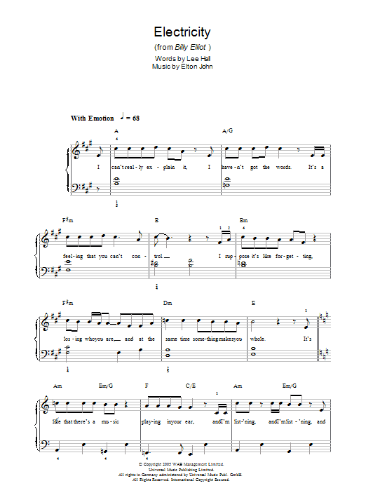 Elton John Electricity Sheet Music Notes & Chords for 2-Part Choir - Download or Print PDF