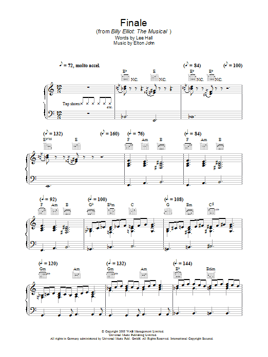 Elton John Finale Sheet Music Notes & Chords for Easy Piano - Download or Print PDF