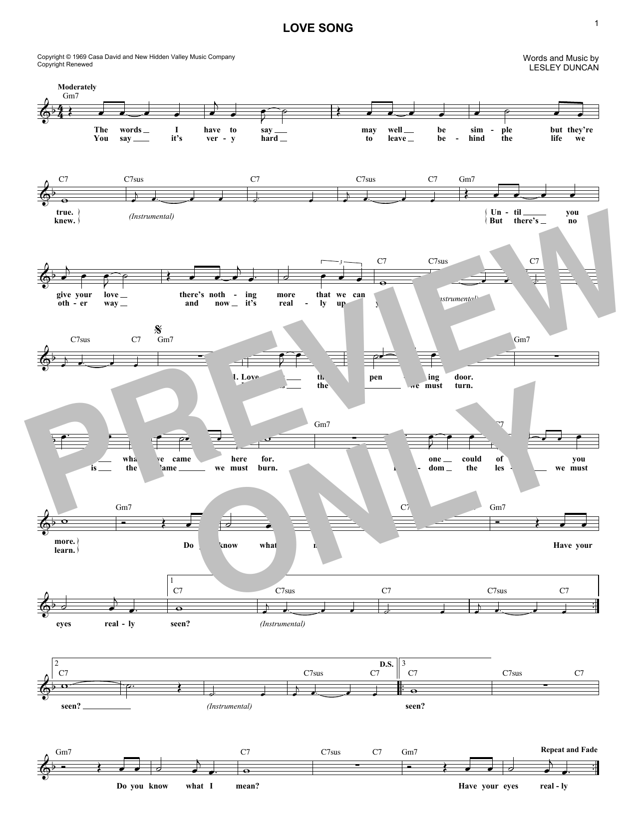 Elton John Love Song Sheet Music Notes & Chords for Lead Sheet / Fake Book - Download or Print PDF
