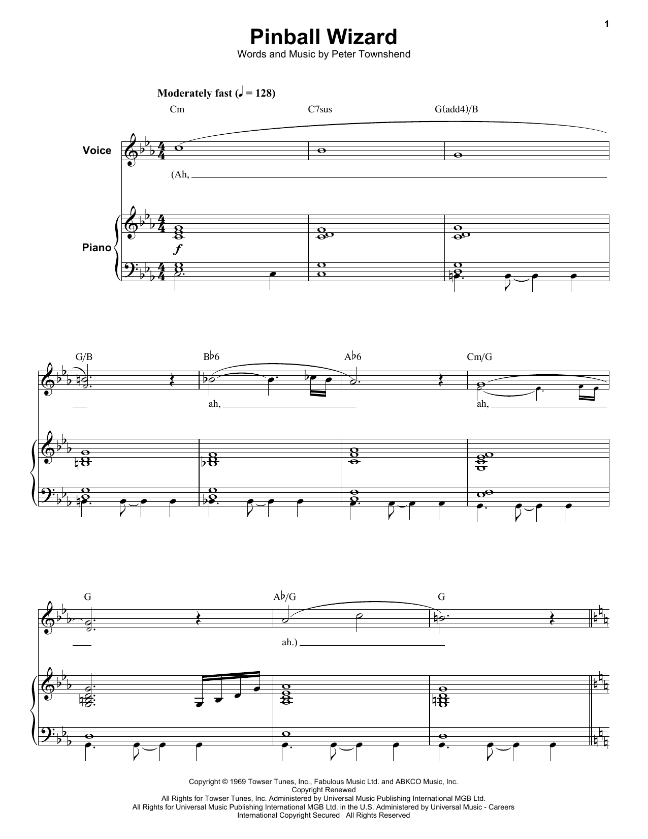 Elton John Pinball Wizard Sheet Music Notes & Chords for Guitar Chords/Lyrics - Download or Print PDF