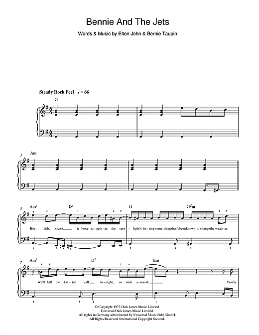 Bennie And The Jets sheet music