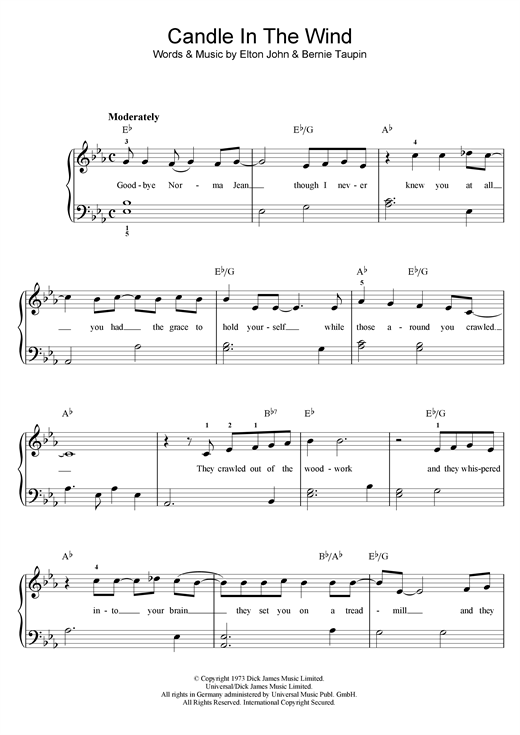 Candle In The Wind sheet music