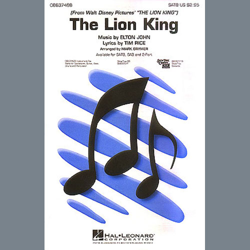 Elton John Elton John, The Lion King (Medley) (arr. Mark Brymer) - Drums, Choir Instrumental Pak