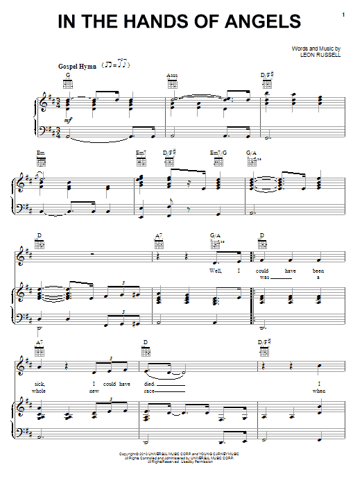 In The Hands Of Angels sheet music