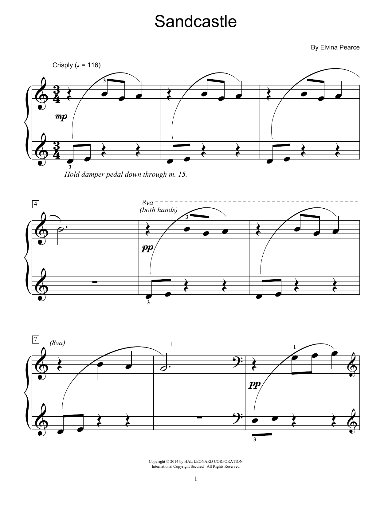 Elvina Pearce Sand Castle Sheet Music Notes & Chords for Educational Piano - Download or Print PDF