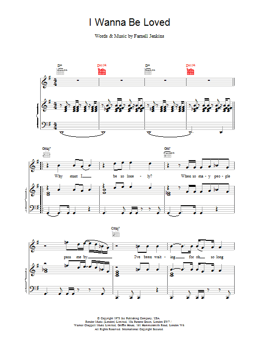Elvis Costello I Wanna Be Loved sheet music notes and chords. Download Printable PDF.
