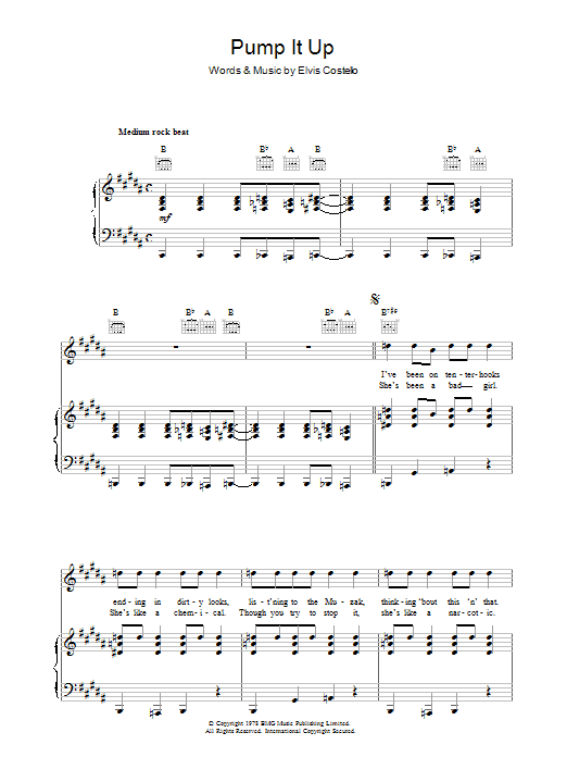 Elvis Costello Pump It Up Sheet Music Notes & Chords for Bass Guitar Tab - Download or Print PDF