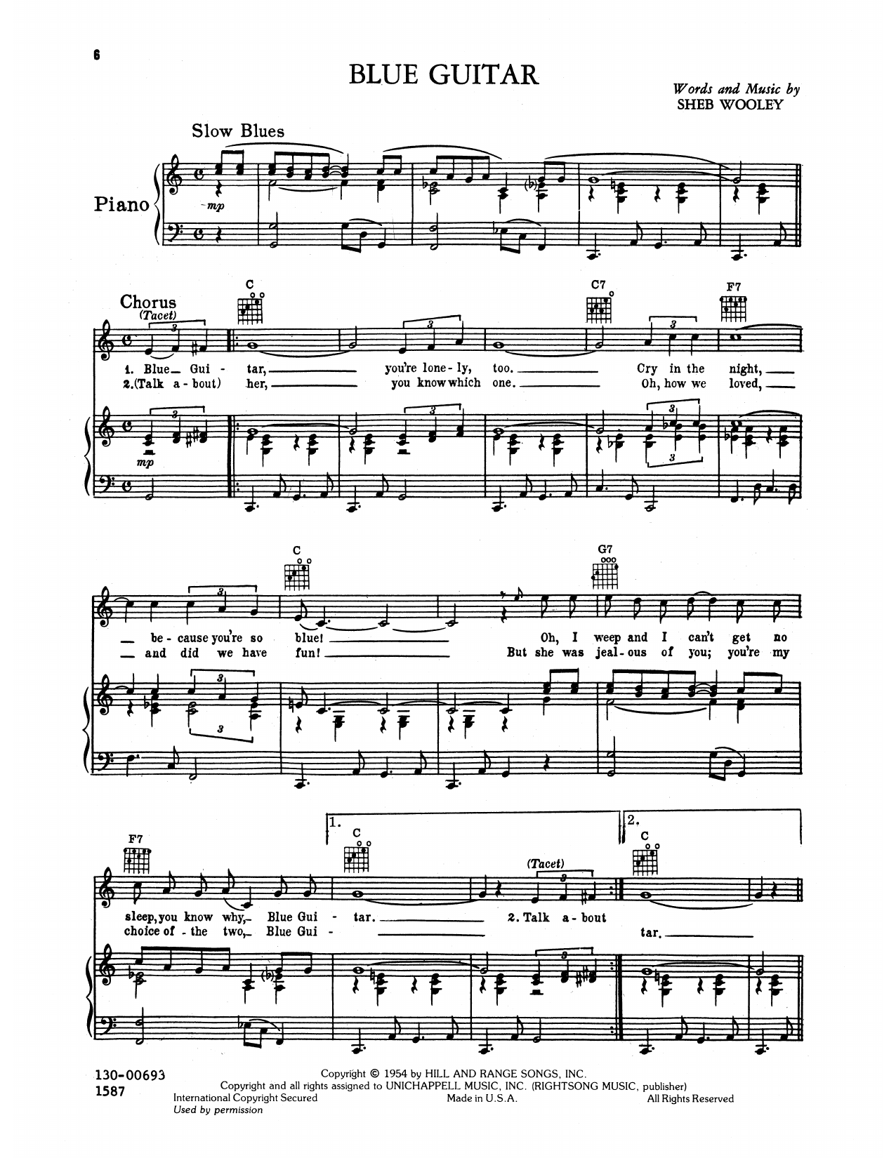 Elvis Presley Blue Guitar Sheet Music Notes & Chords for Piano, Vocal & Guitar Chords (Right-Hand Melody) - Download or Print PDF Elvis Presley Blue Guitar Sheet Music Notes & Chords for Piano, Vocal & Guitar Chords (Right-Hand Melody) - Download or Print PDF