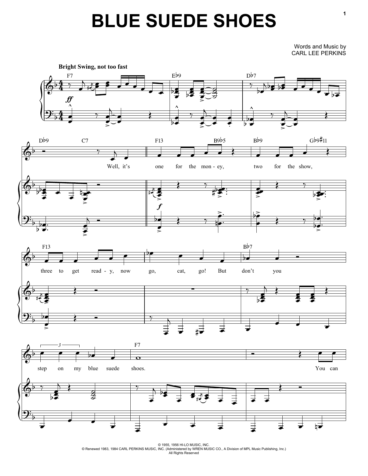 Elvis Presley Blue Suede Shoes [Jazz version] (arr. Brent Edstrom) Sheet Music Notes & Chords for Piano & Vocal - Download or Print PDF