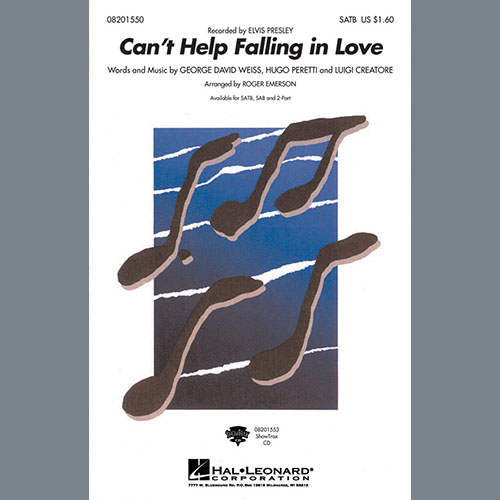 Elvis Presley, Can't Help Falling In Love (arr. Roger Emerson), 2-Part Choir