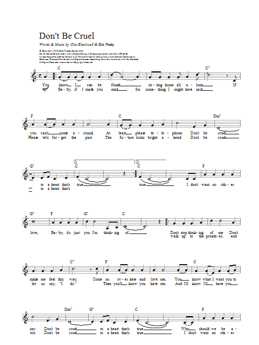 Elvis Presley Don't Be Cruel (To A Heart That's True) Sheet Music Notes & Chords for Guitar Ensemble - Download or Print PDF