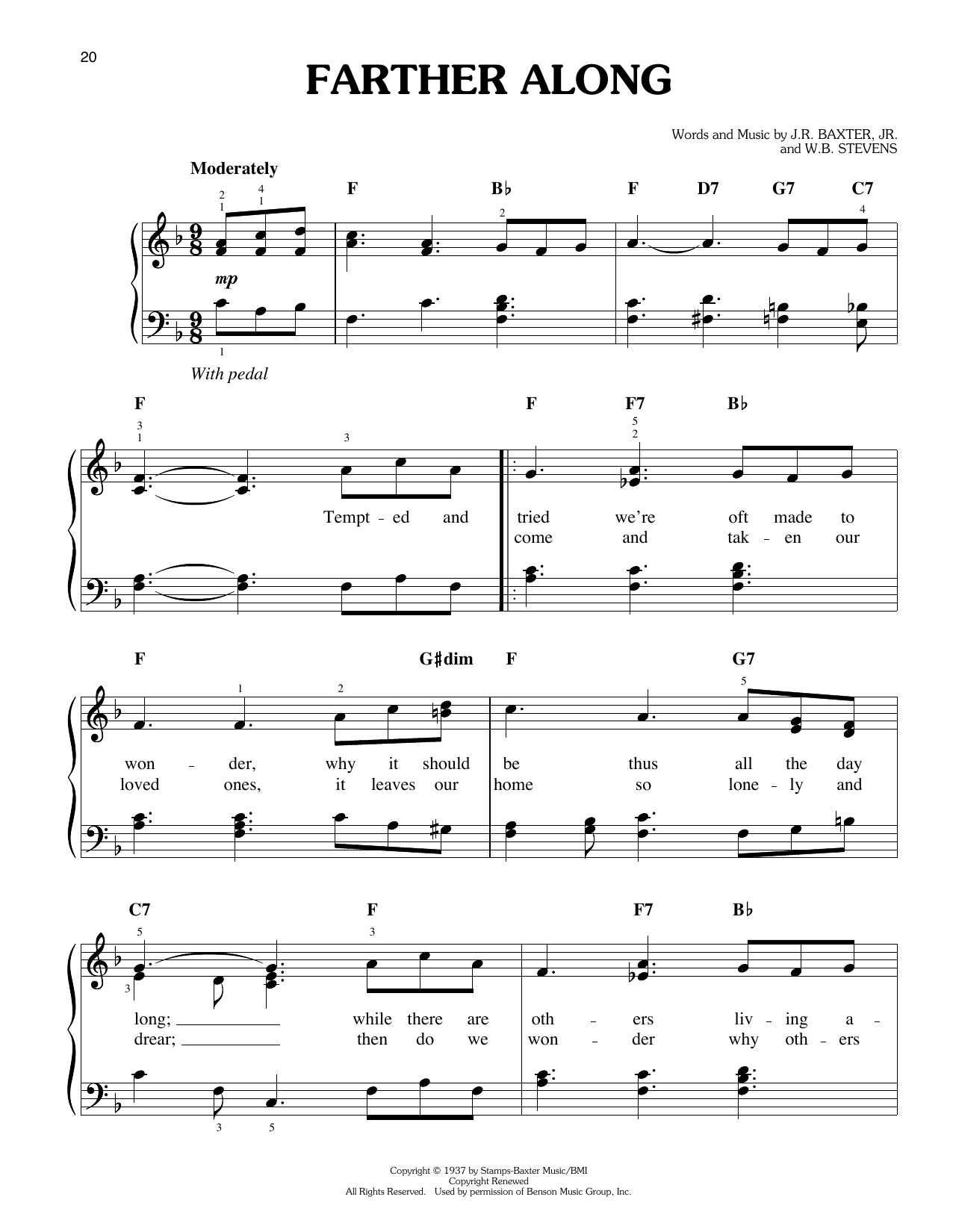 Elvis Presley Farther Along Sheet Music Notes & Chords for Easy Piano - Download or Print PDF