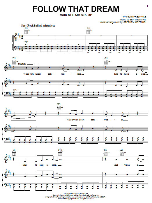 Elvis Presley Follow That Dream Sheet Music Notes & Chords for Easy Guitar - Download or Print PDF