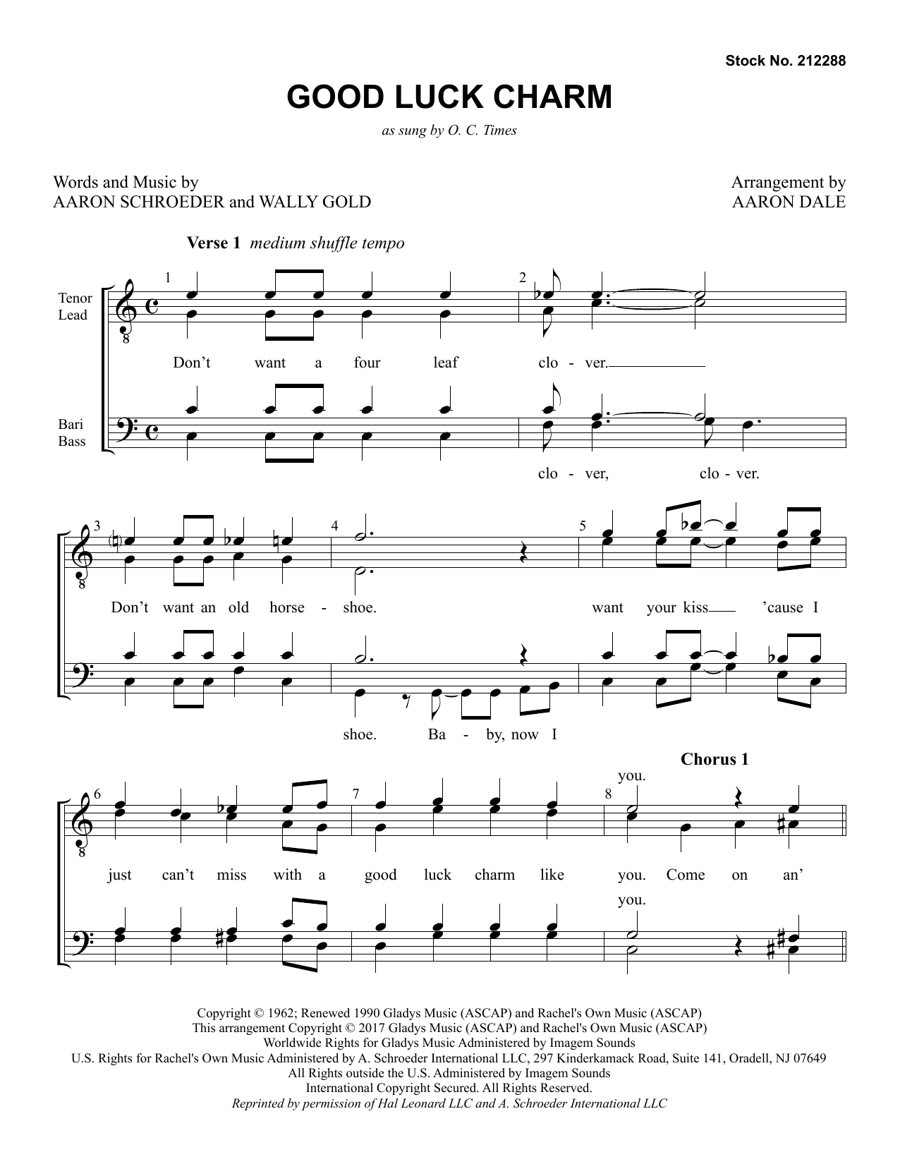 Elvis Presley Good Luck Charm (arr. Aaron Dale) Sheet Music Notes & Chords for SSAA Choir - Download or Print PDF