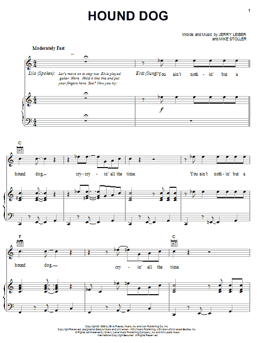 Elvis Presley Hound Dog Sheet Music Notes & Chords for Guitar Tab Play-Along - Download or Print PDF