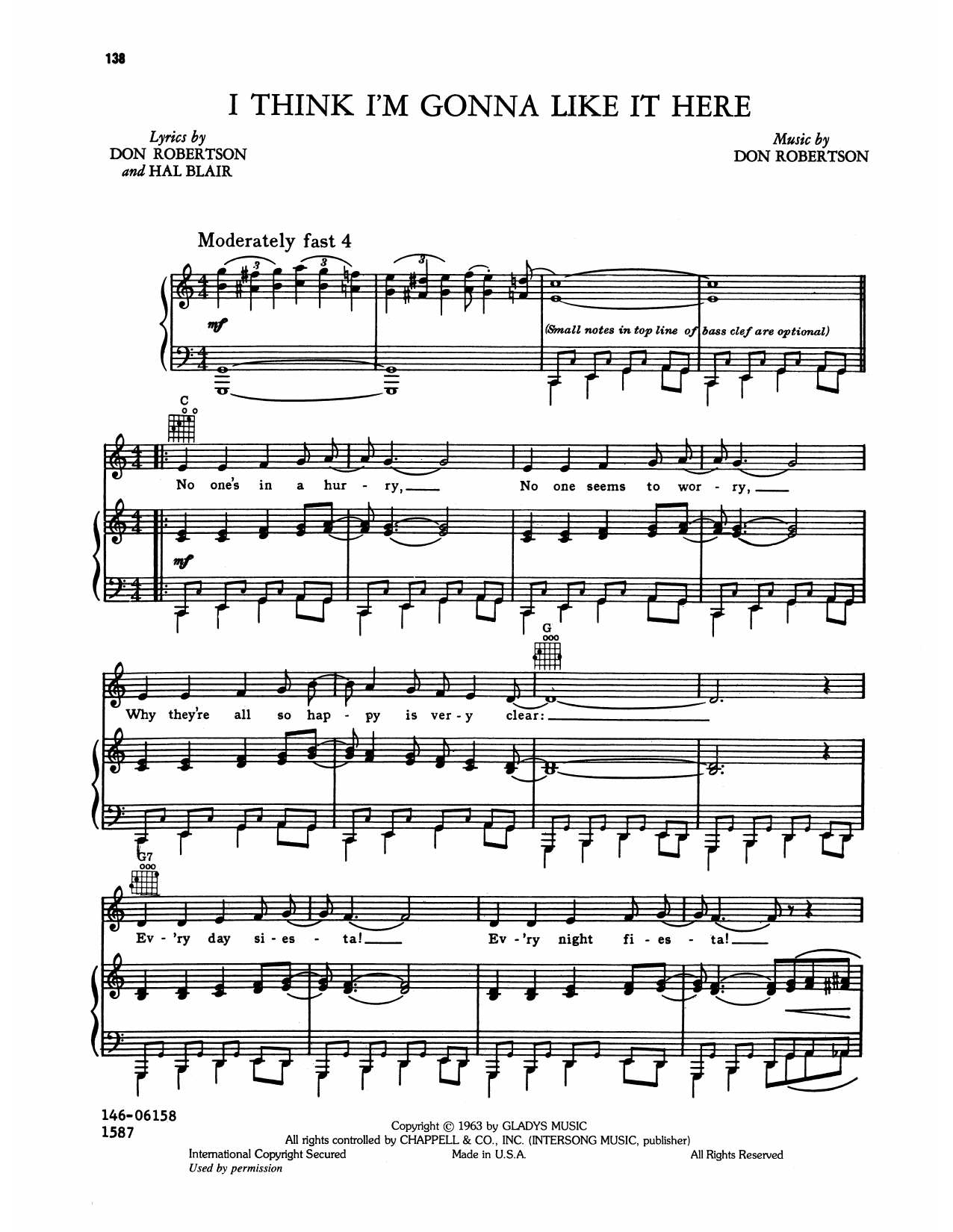 Elvis Presley I Think I'm Gonna Like It Here Sheet Music Notes & Chords for Piano, Vocal & Guitar Chords (Right-Hand Melody) - Download or Print PDF Elvis Presley I Think I'm Gonna Like It Here Sheet Music Notes & Chords for Piano, Vocal & Guitar Chords (Right-Hand Melody) - Download or Print PDF