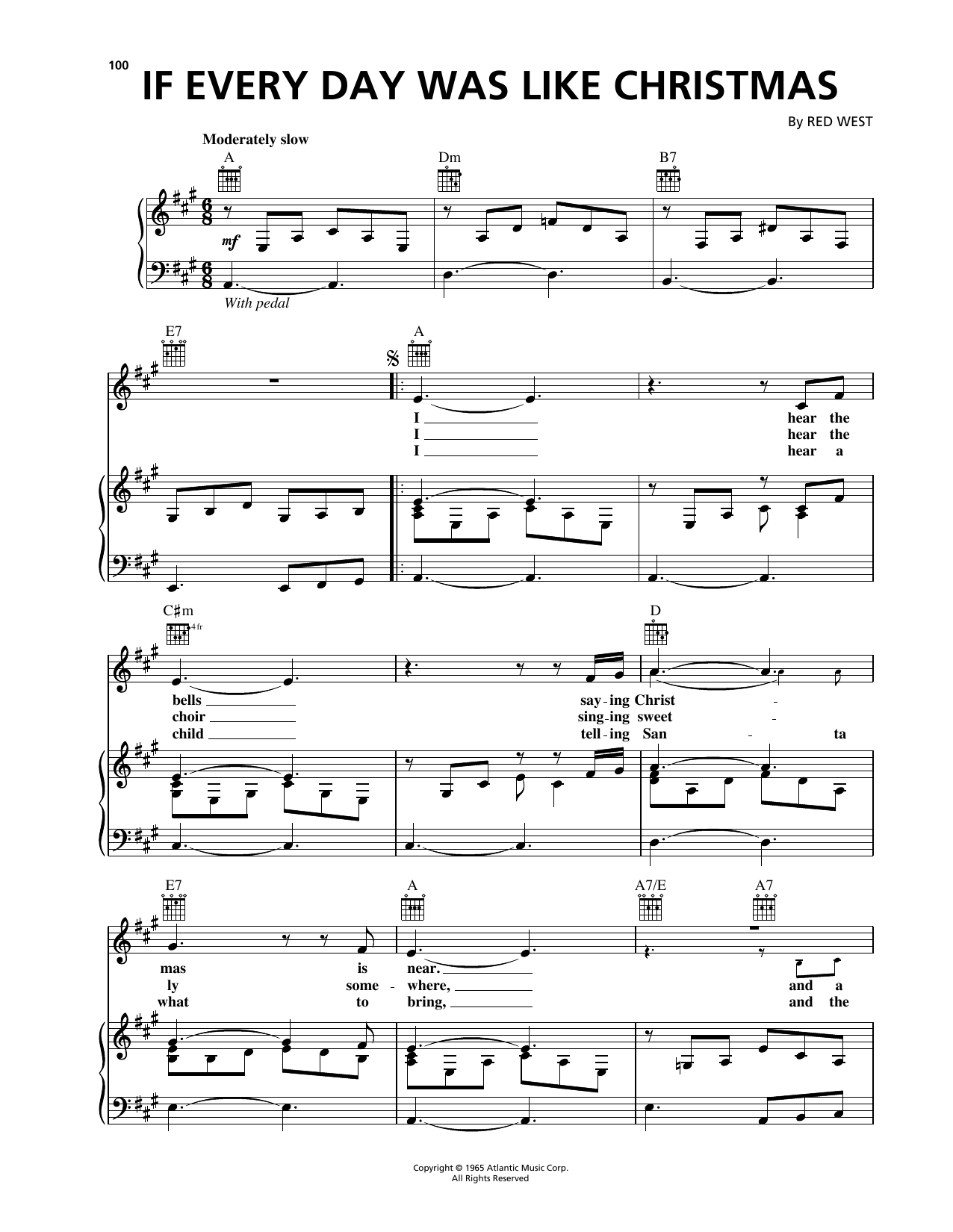 Elvis Presley If Every Day Was Like Christmas Sheet Music Notes & Chords for Piano, Vocal & Guitar Chords (Right-Hand Melody) - Download or Print PDF