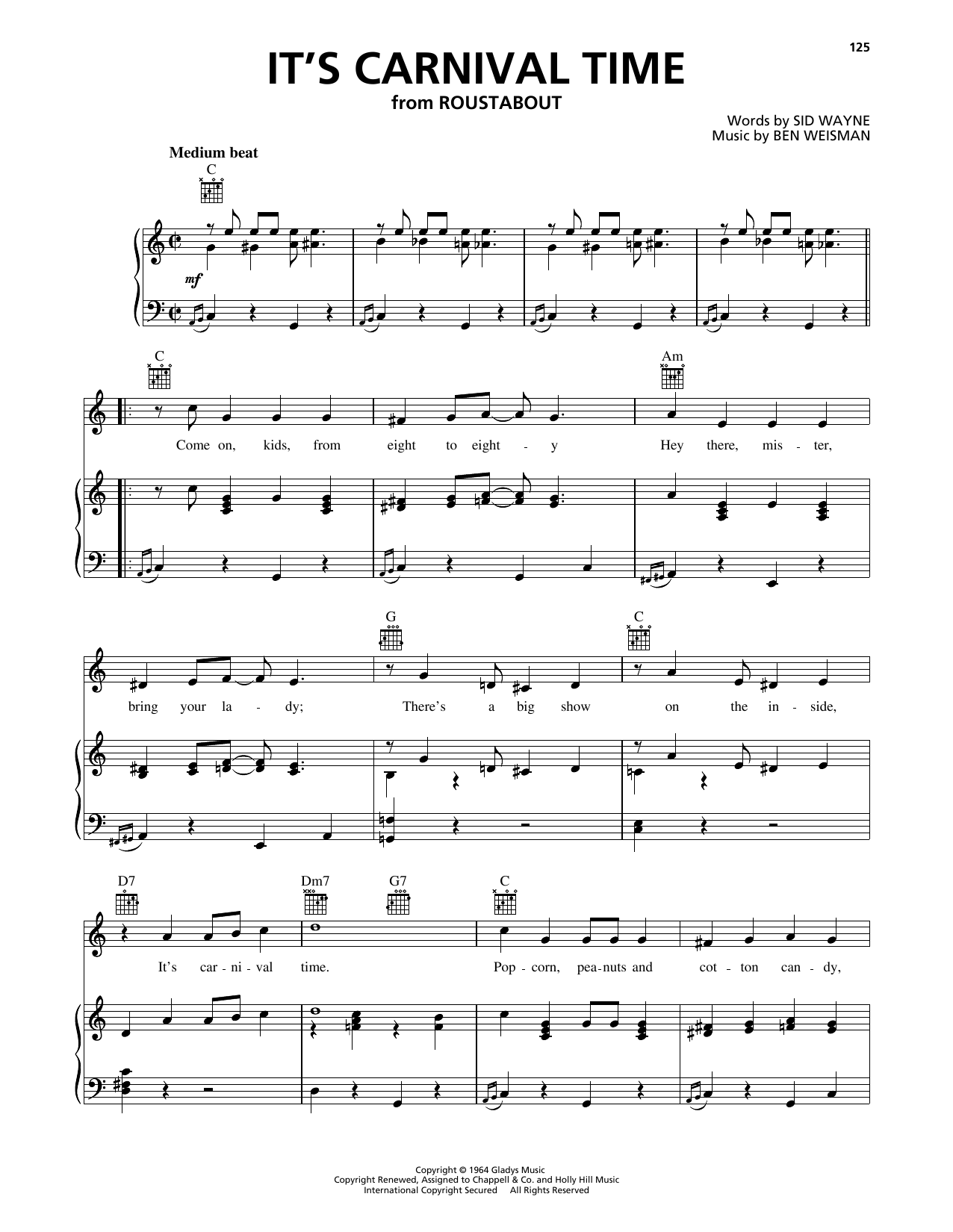 Elvis Presley It's Carnival Time Sheet Music Notes & Chords for Piano, Vocal & Guitar Chords (Right-Hand Melody) - Download or Print PDF Elvis Presley It's Carnival Time Sheet Music Notes & Chords for Piano, Vocal & Guitar Chords (Right-Hand Melody) - Download or Print PDF