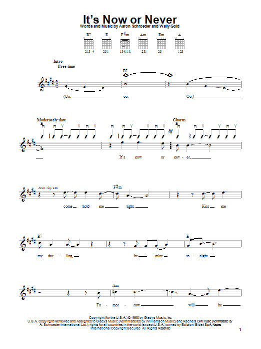 Elvis Presley It's Now Or Never Sheet Music Notes & Chords for Mandolin - Download or Print PDF