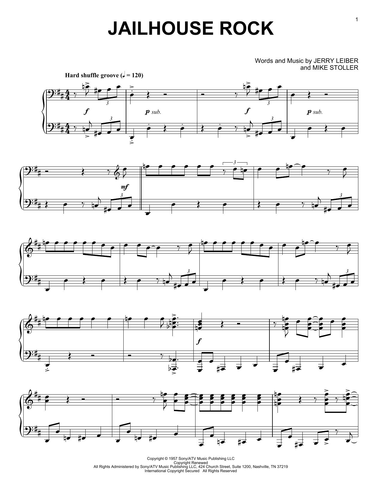 Elvis Presley Jailhouse Rock [Jazz version] Sheet Music Notes & Chords for Piano Solo - Download or Print PDF