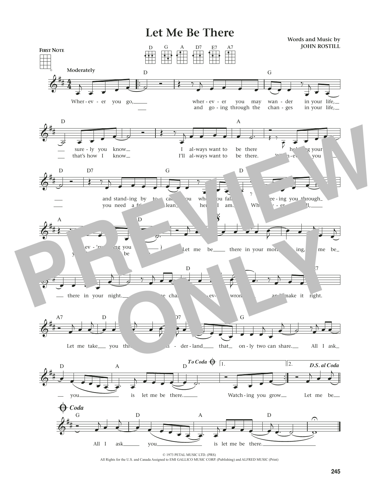 Elvis Presley Let Me Be There (from The Daily Ukulele) (arr. Jim Beloff) Sheet Music Notes & Chords for Ukulele - Download or Print PDF