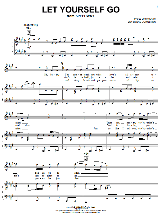 Elvis Presley Let Yourself Go Sheet Music Notes & Chords for Melody Line, Lyrics & Chords - Download or Print PDF