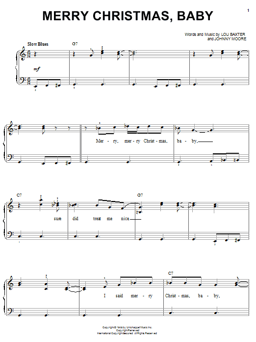 Elvis Presley Merry Christmas, Baby Sheet Music Notes & Chords for Easy Piano - Download or Print PDF