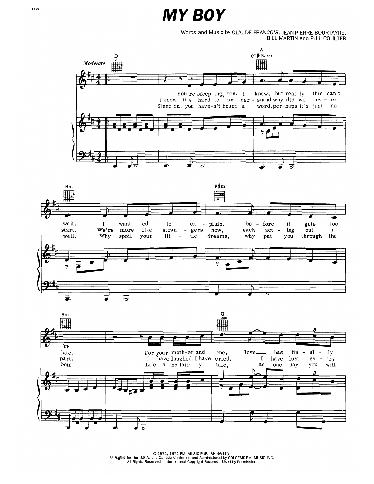 Elvis Presley My Boy Sheet Music Notes & Chords for Piano, Vocal & Guitar Chords (Right-Hand Melody) - Download or Print PDF