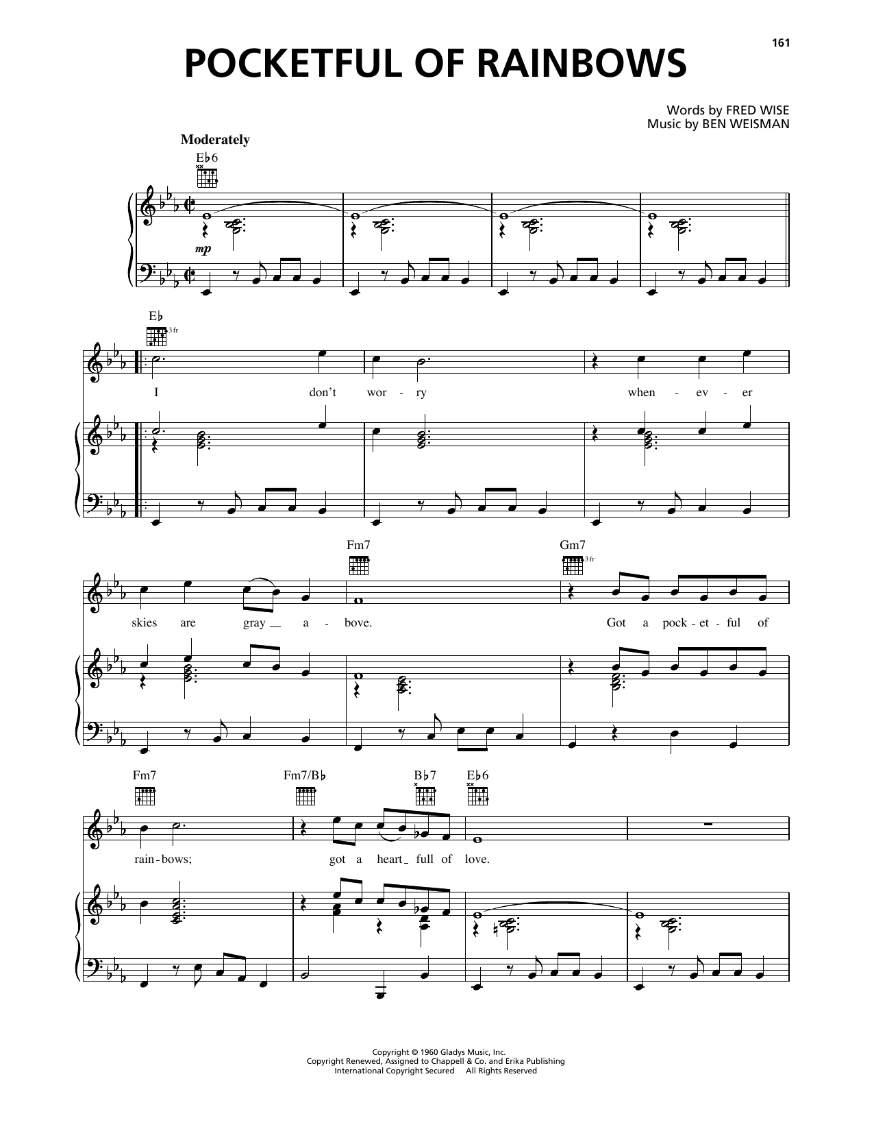 Elvis Presley Pocketful Of Rainbows Sheet Music Notes & Chords for Piano, Vocal & Guitar Chords (Right-Hand Melody) - Download or Print PDF Elvis Presley Pocketful Of Rainbows Sheet Music Notes & Chords for Piano, Vocal & Guitar Chords (Right-Hand Melody) - Download or Print PDF