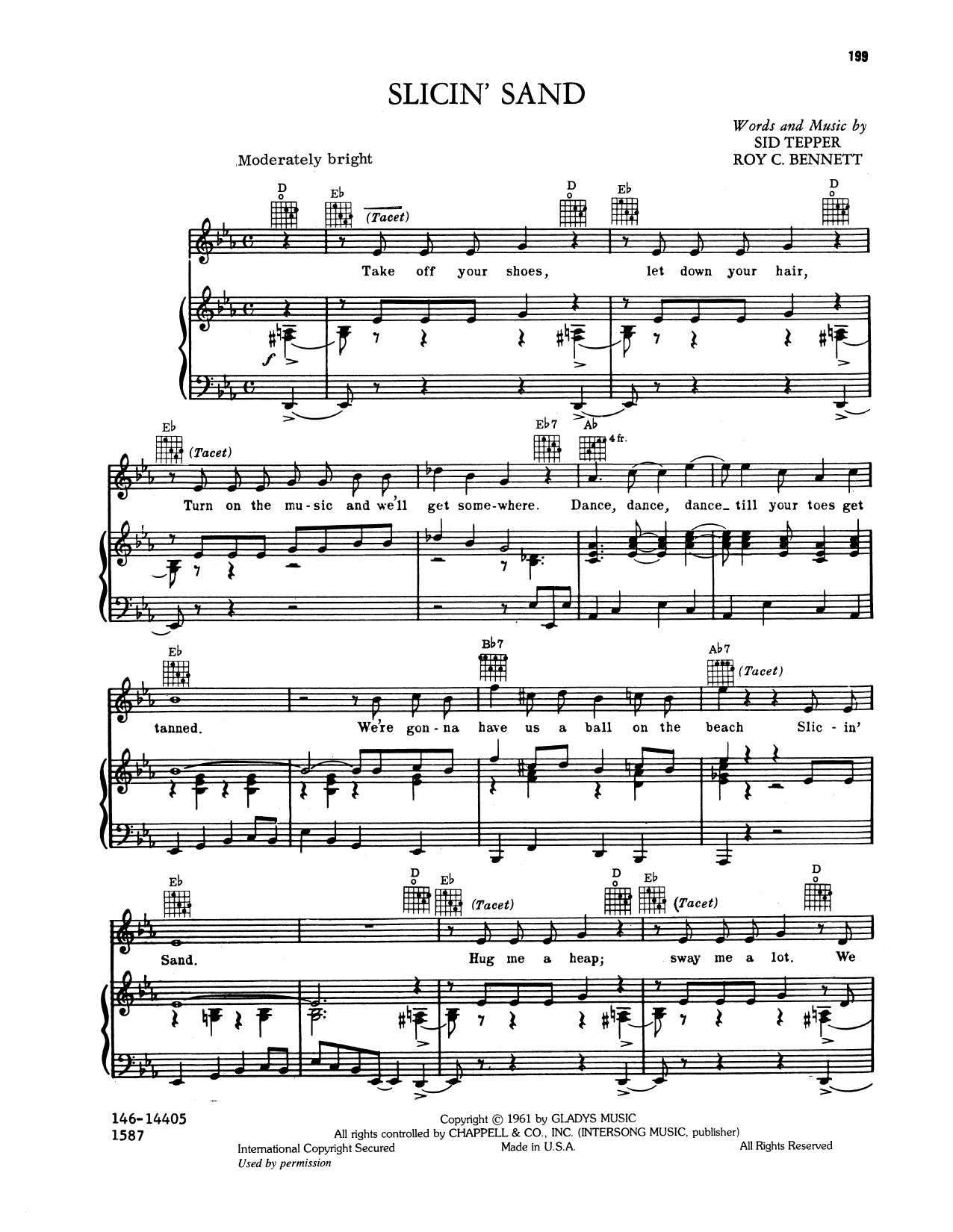 Elvis Presley Slicin' Sand Sheet Music Notes & Chords for Piano, Vocal & Guitar Chords (Right-Hand Melody) - Download or Print PDF Elvis Presley Slicin' Sand Sheet Music Notes & Chords for Piano, Vocal & Guitar Chords (Right-Hand Melody) - Download or Print PDF