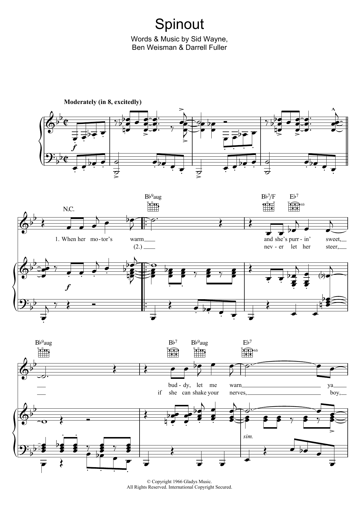 Elvis Presley Spinout Sheet Music Notes & Chords for Easy Guitar - Download or Print PDF
