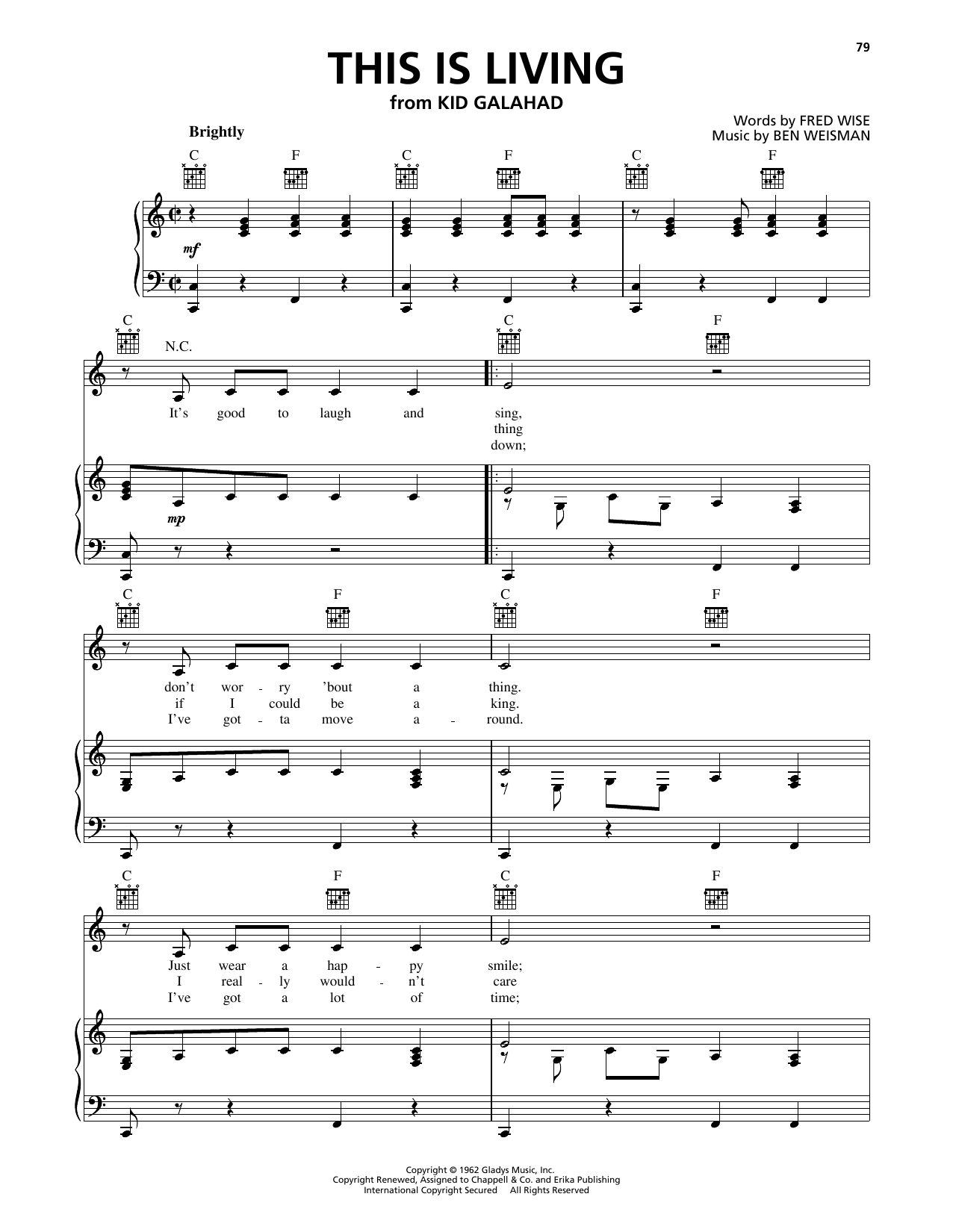 Elvis Presley This Is Living Sheet Music Notes & Chords for Piano, Vocal & Guitar Chords (Right-Hand Melody) - Download or Print PDF Elvis Presley This Is Living Sheet Music Notes & Chords for Piano, Vocal & Guitar Chords (Right-Hand Melody) - Download or Print PDF