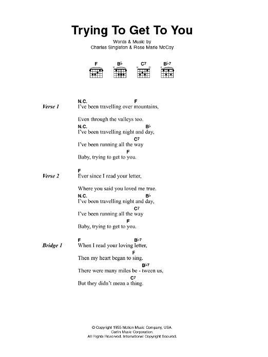 Elvis Presley Trying To Get To You Sheet Music Notes & Chords for Lyrics & Chords - Download or Print PDF