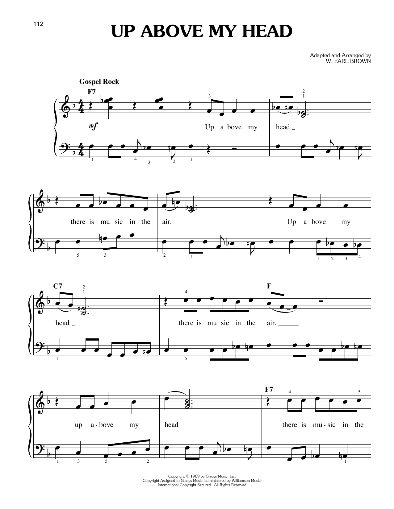 Elvis Presley Up Above My Head Sheet Music Notes & Chords for Easy Piano - Download or Print PDF