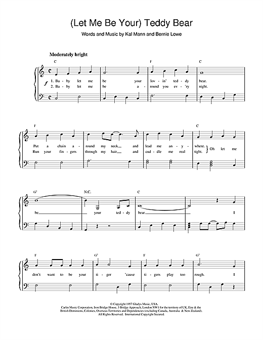 (Let Me Be Your) Teddy Bear sheet music