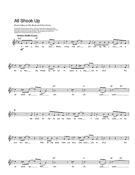 All Shook Up sheet music