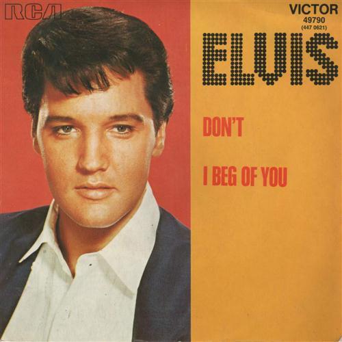Elvis Presley, Don't, Piano, Vocal & Guitar (Right-Hand Melody)